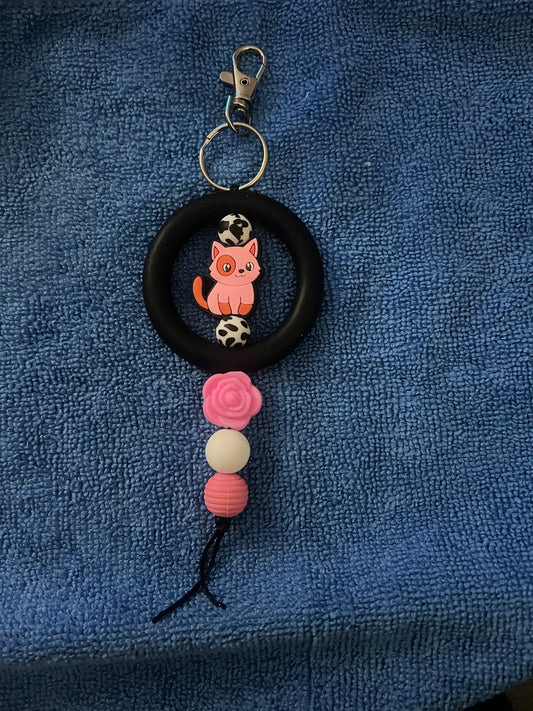 Pink Cat Keychains