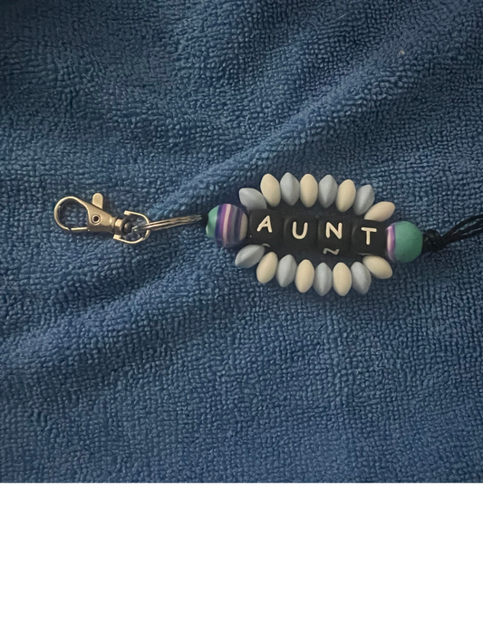 Aunt beaded key chain