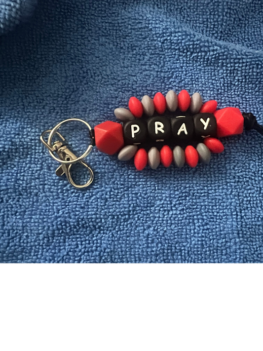 Beaded keychain Pray